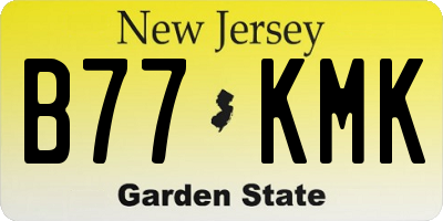 NJ license plate B77KMK