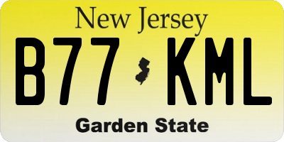 NJ license plate B77KML