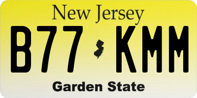 NJ license plate B77KMM