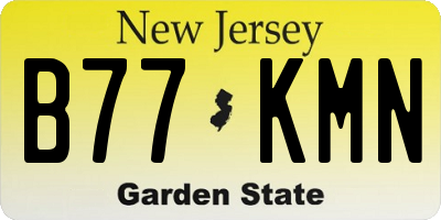 NJ license plate B77KMN