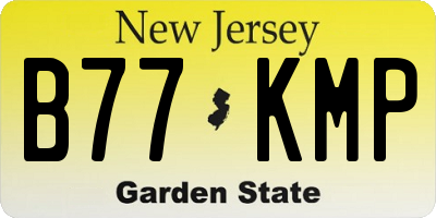 NJ license plate B77KMP