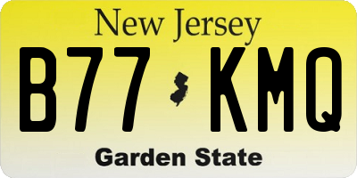 NJ license plate B77KMQ