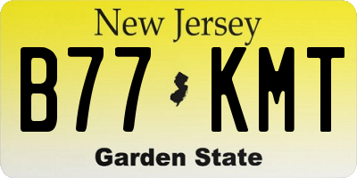 NJ license plate B77KMT