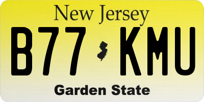 NJ license plate B77KMU