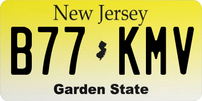 NJ license plate B77KMV