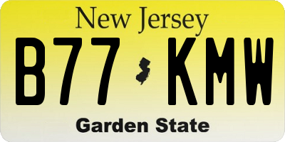 NJ license plate B77KMW
