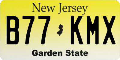 NJ license plate B77KMX
