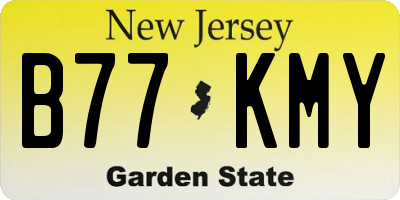 NJ license plate B77KMY