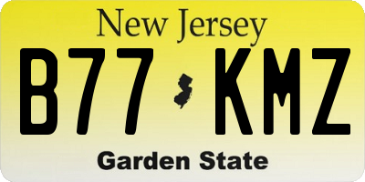 NJ license plate B77KMZ