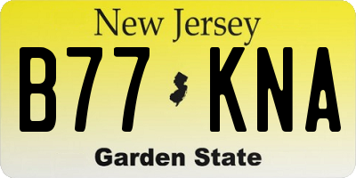 NJ license plate B77KNA