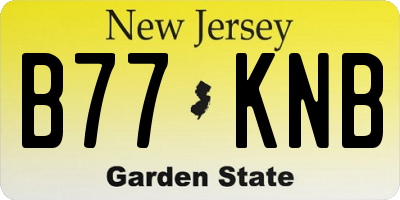 NJ license plate B77KNB