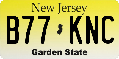 NJ license plate B77KNC