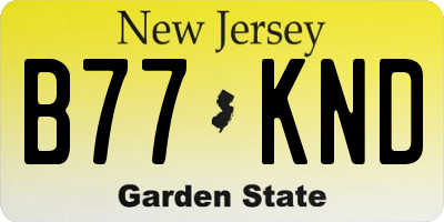 NJ license plate B77KND