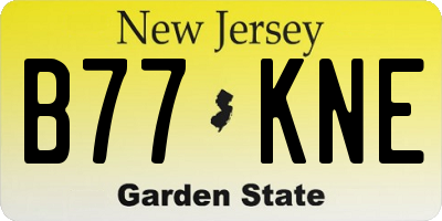 NJ license plate B77KNE