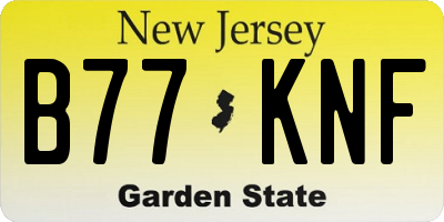 NJ license plate B77KNF