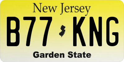NJ license plate B77KNG