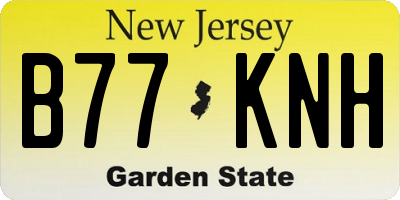 NJ license plate B77KNH