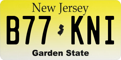 NJ license plate B77KNI
