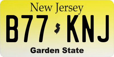 NJ license plate B77KNJ