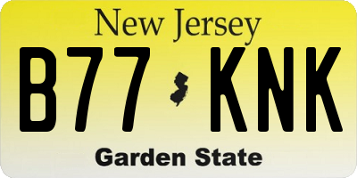 NJ license plate B77KNK