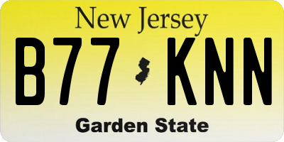 NJ license plate B77KNN