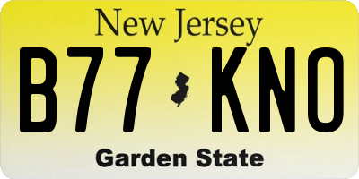 NJ license plate B77KNO
