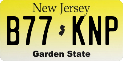 NJ license plate B77KNP