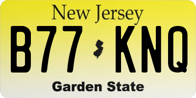 NJ license plate B77KNQ