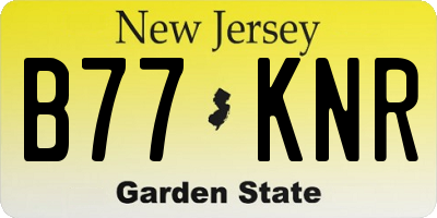 NJ license plate B77KNR