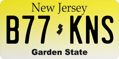 NJ license plate B77KNS