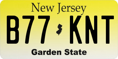 NJ license plate B77KNT