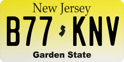 NJ license plate B77KNV