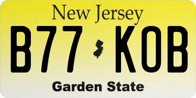 NJ license plate B77KOB