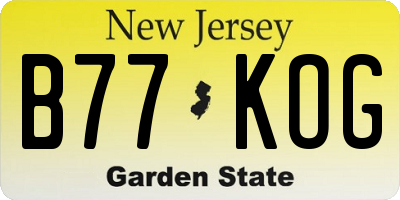 NJ license plate B77KOG