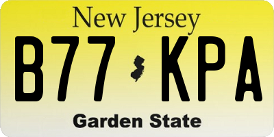 NJ license plate B77KPA
