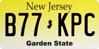 NJ license plate B77KPC