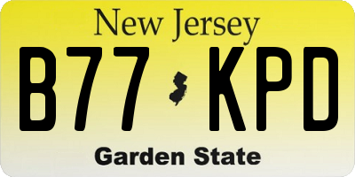 NJ license plate B77KPD