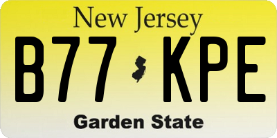 NJ license plate B77KPE