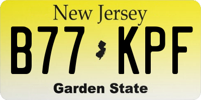 NJ license plate B77KPF
