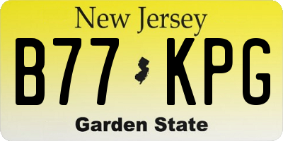 NJ license plate B77KPG