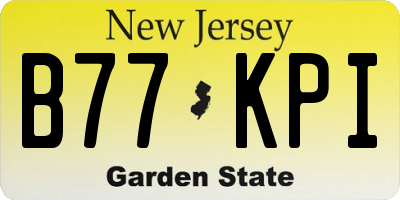 NJ license plate B77KPI