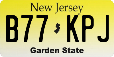 NJ license plate B77KPJ