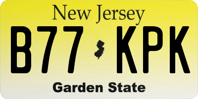 NJ license plate B77KPK