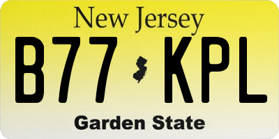 NJ license plate B77KPL