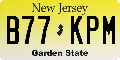 NJ license plate B77KPM