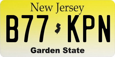 NJ license plate B77KPN