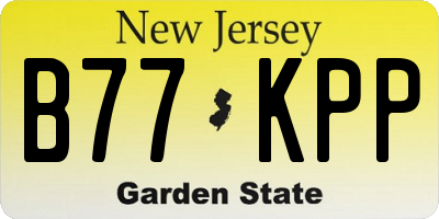 NJ license plate B77KPP