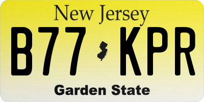 NJ license plate B77KPR