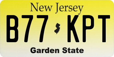 NJ license plate B77KPT