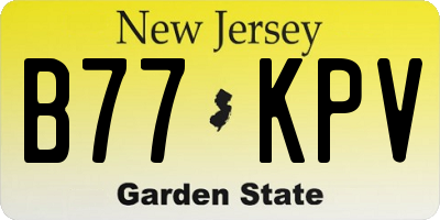 NJ license plate B77KPV